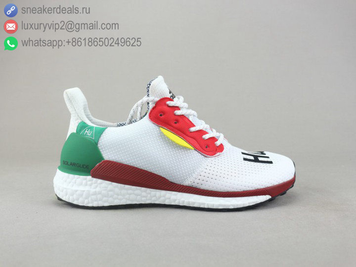 ADIDAS PW HU HOLI SOLAR GLIDE BOOST RUNNING SHOES WHITE RED GREEN UNISEX